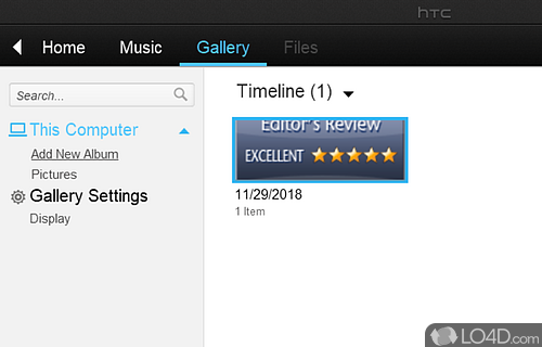 Friendly interface and simple usage - Screenshot of HTC Sync