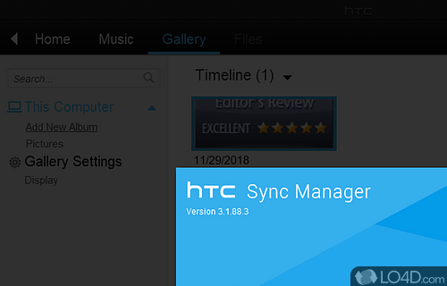 Automatic synchronization options - Screenshot of HTC Sync