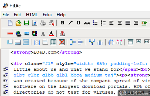 Modify HTML or XHTML files with this website editor - Screenshot of HtLite
