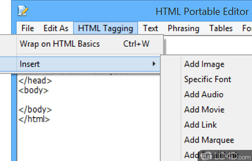 HTML Portable Editor Screenshot