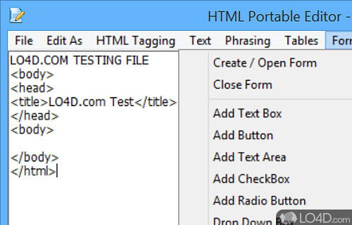 HTML Portable Editor screenshot