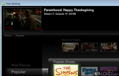 Hulu Desktop Screenshot