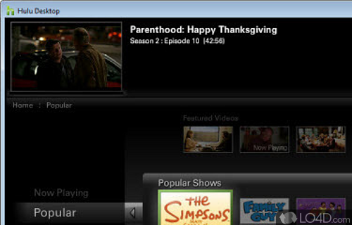 Screenshot of Hulu Desktop - Seamless setup and modern interface