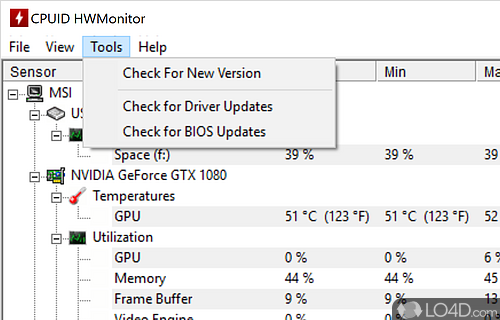 Monitor the hardware (temperatures, fans speed ..) - Screenshot of HWMonitor