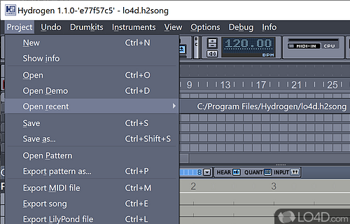 A free programmable drumming application - Screenshot of Hydrogen