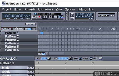 Drum patterns for your own music style - Screenshot of Hydrogen