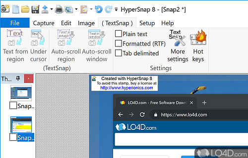 A last evaluation - Screenshot of HyperSnap