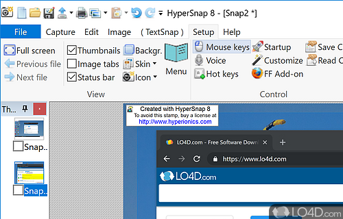 Make image captures from screen - Screenshot of HyperSnap