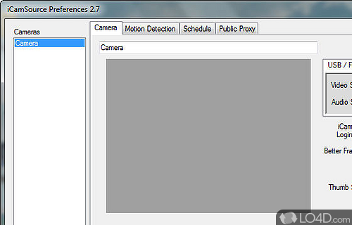 Screenshot of iCamSource - User interface