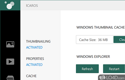 User interface - Screenshot of Icaros Shell Extensions