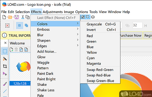 Icon and cursor editor for Windows PC - Screenshot of IcoFX