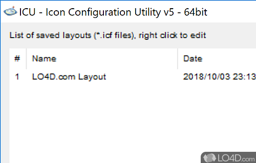 Powerful tool that helps you restore icons' position on the screen, while allowing you to save multiple icon configurations - Screenshot of Icon Configuration Utility