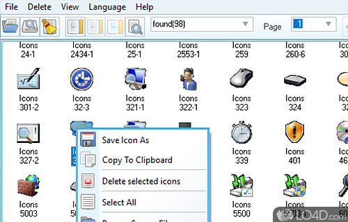 Minimalist interface that offers a good overview of the available icon files from users’ PCs - Screenshot of Icon Searcher