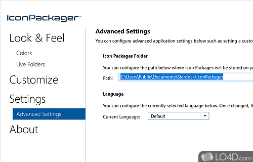 Features and Usability - Screenshot of IconPackager