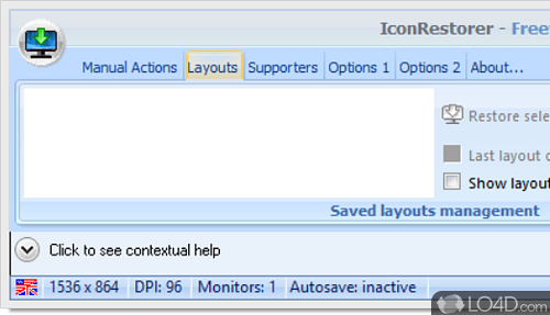 Save your configuration for later use - Screenshot of IconRestorer