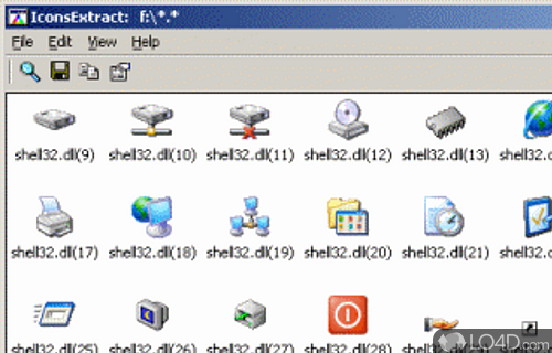 Screenshot of IconsExtract - Extract icons and cursors from executable files on computer
