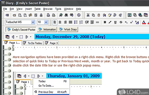 Screenshot of iDailyDiary Free - Own personal diary on computer that can include daily events, thoughts