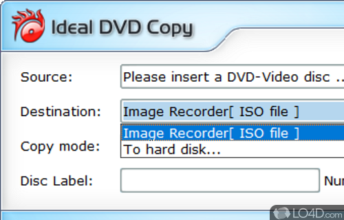 User interface - Screenshot of Ideal DVD Copy