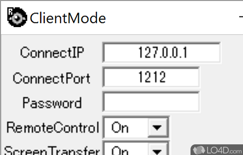 Client and server mode settings - Screenshot of IgRemote