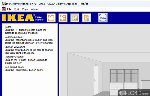 User interface - Screenshot of IKEA Home Planner