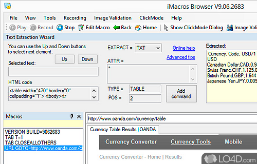 iMacros Web Automation and Web Testing Screenshot