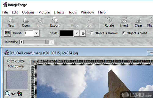 User interface - Screenshot of ImageForge Standard