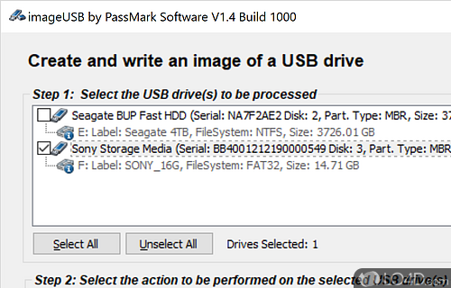 Write BIN, ISO, IMG to multiple USB drives - Screenshot of ImageUSB