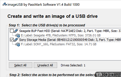 Writing for multiple USB devices - Screenshot of ImageUSB