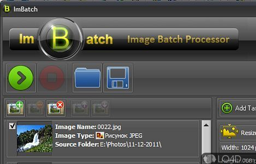 Screenshot of ImBatch - Powerful app that helps you apply multiple editing operations to images, while offering support for batch processing