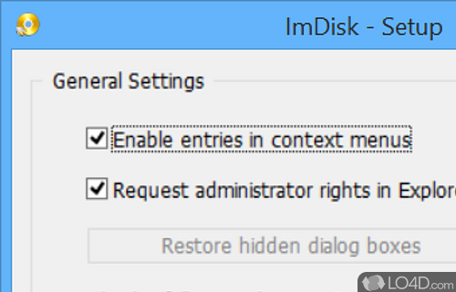 Intuitive GUI that makes the source application a lot more accessible - Screenshot of ImDisk Toolkit