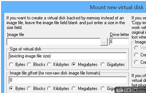 Graphical user interface or GUI - Screenshot of ImDisk Toolkit