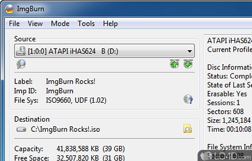 ImgBurn CD Burning Software Screenshot
