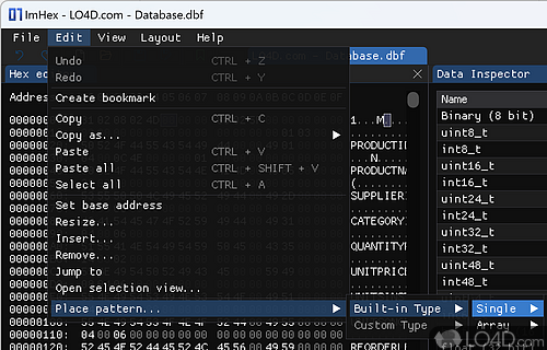 Data analyzing for optimal performance - Screenshot of ImHex