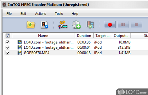 ImTOO MPEG Encoder Platinum Screenshot