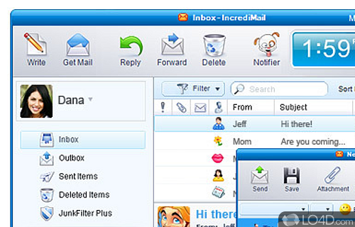 Screenshot of IncrediMail 2 - Clear-cut e-mail client which helps you manage messages