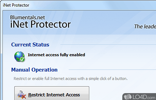 Screenshot of iNet Protector - Powerful yet software solution that enables users to block access to certain websites