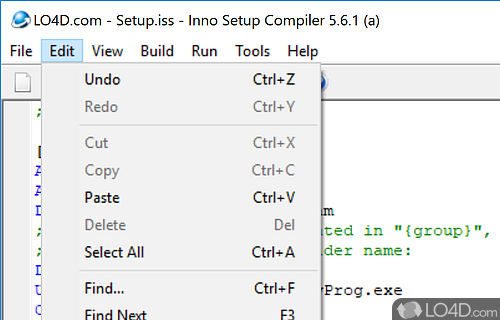 Fill program version and publisher details - Screenshot of Inno Setup