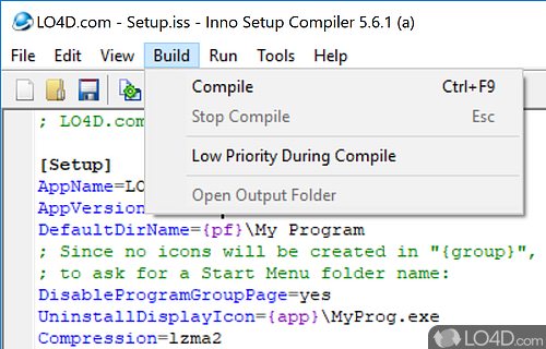 Create EXE installers - Screenshot of Inno Setup