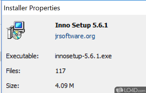Displays the properties of setup files it's been used to create - Screenshot of InnoExtractor