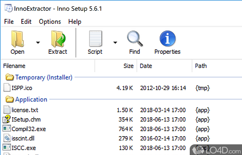 Extract internal files from Inno Setup installers, create ZIP - Screenshot of InnoExtractor