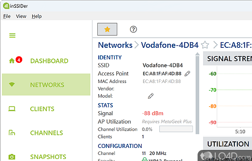 Enhance a wireless network’s performance - Screenshot of InSSIDer Office