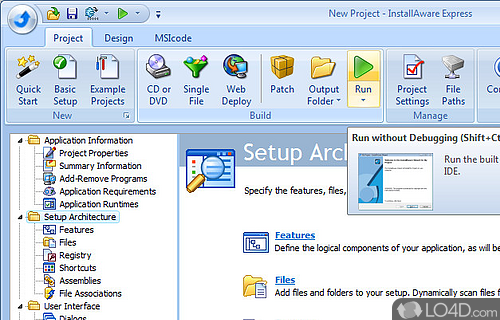 Screenshot of InstallAware Express MSI Installer - User interface