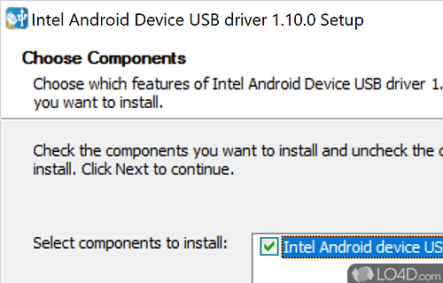 Support for onboard - Screenshot of Intel Android device USB driver