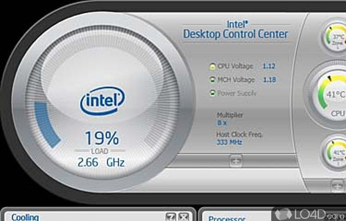 Screenshot of Intel Control Center - User interface