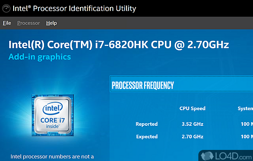 intel processor identification utility.