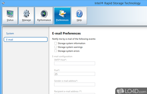 Intel Rapid Storage Technology screenshot