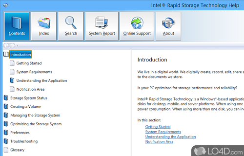 Intel Rapid Storage Technology screenshot