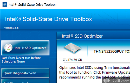 Intel Solid State Drive Toolbox Screenshot
