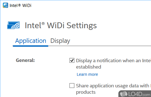 Share content from laptop to another screen - Screenshot of Intel WiDi