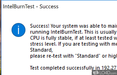 Advanced software to perform 'stress tests' on personal computers - Screenshot of IntelBurnTest